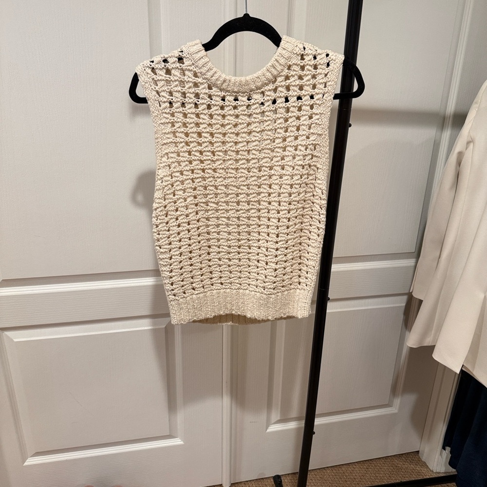 Frame Denim Cream Knit Sweater Vest
